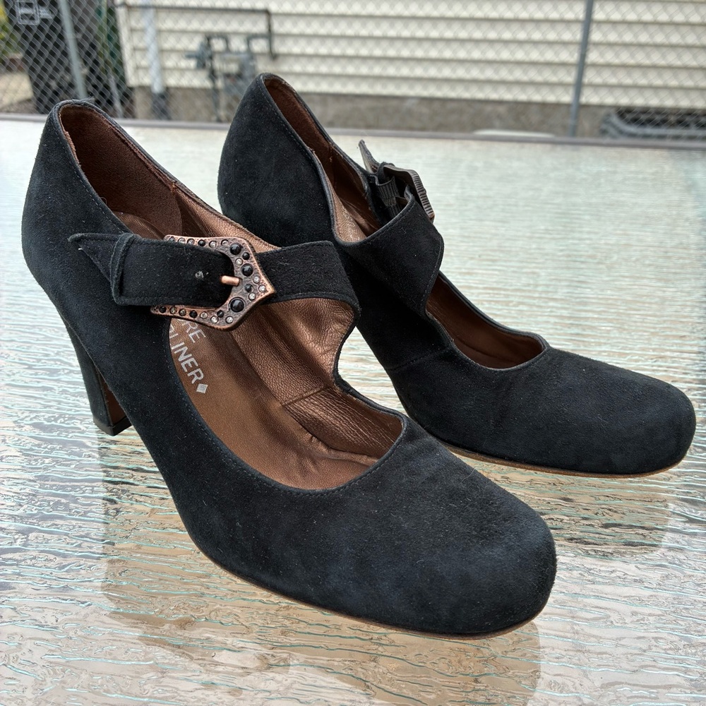 Donald J. Pliner Couture Women's Black Suede Leather Mary Jane Pumps Shoes